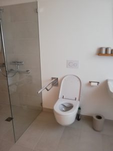Barrierefrei: Toilette mit Haltegriff